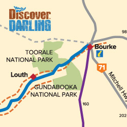 Bourke to Louth map