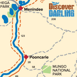 Menindee to Pooncarie map