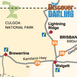 Walgett to Brewarrina map