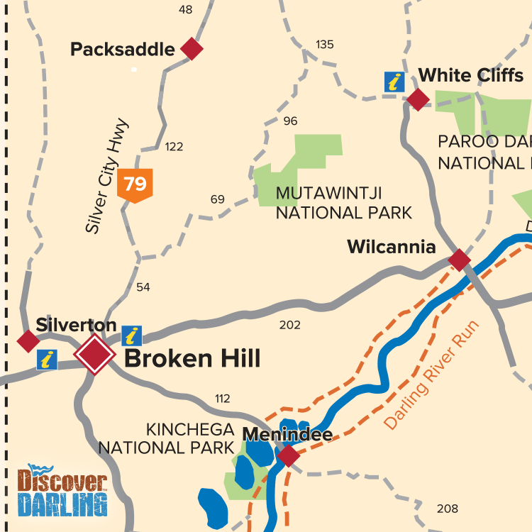 map of broken hill Broken Hill Darling River Rundarling River Run map of broken hill